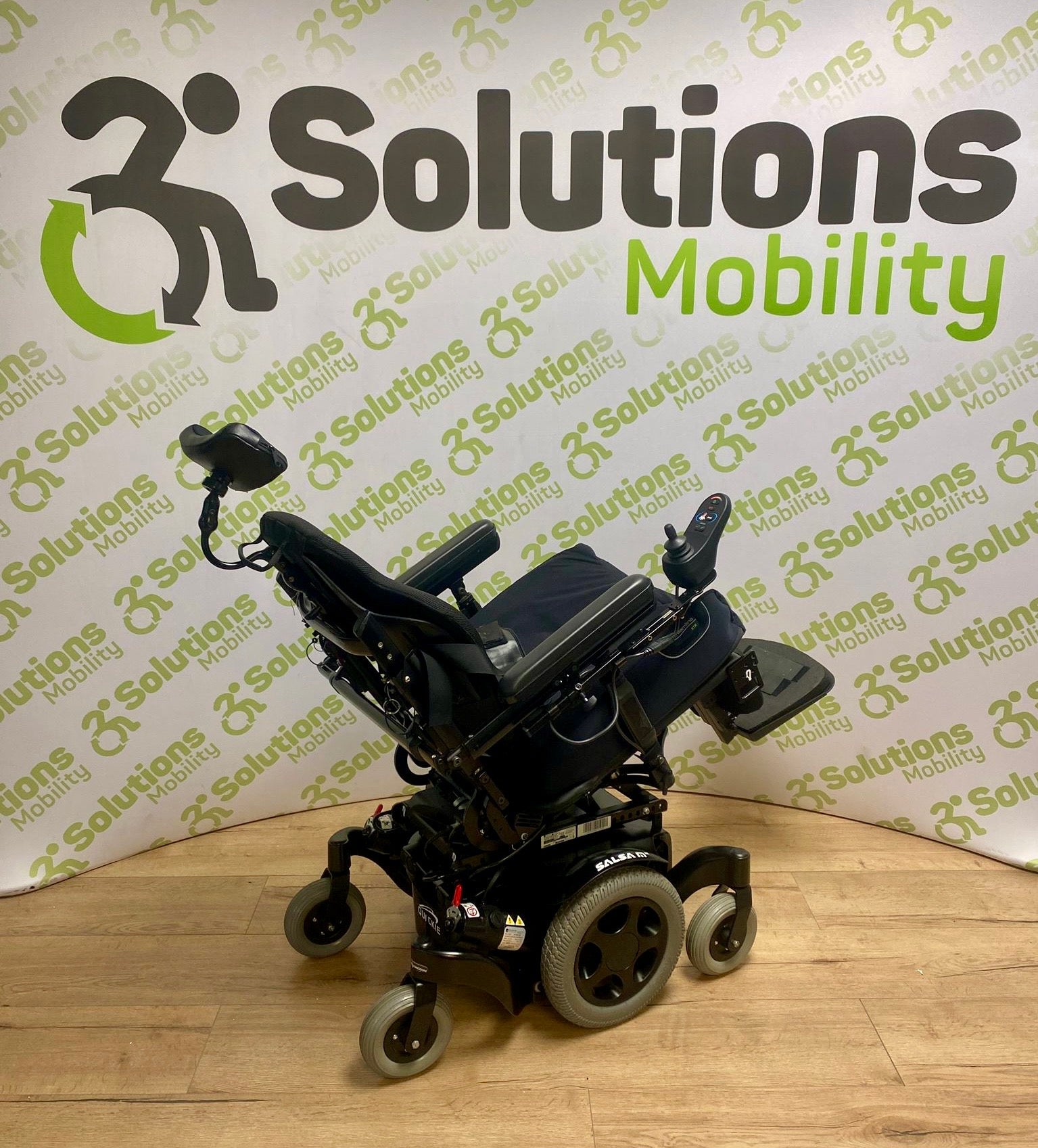 Quickie Salsa M2 4mph Powerchair - Narrow Mid Wheel Drive Electric Tilt and Manual Recline Centre Footplate Adjustable Suspension