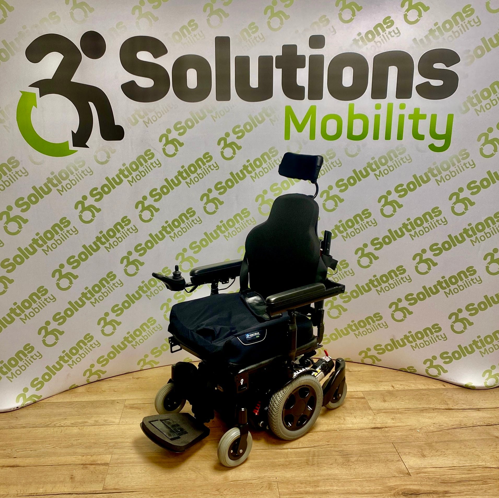 Quickie Salsa M2 4mph Powerchair - Narrow Mid Wheel Drive Electric Tilt and Manual Recline Centre Footplate Adjustable Suspension