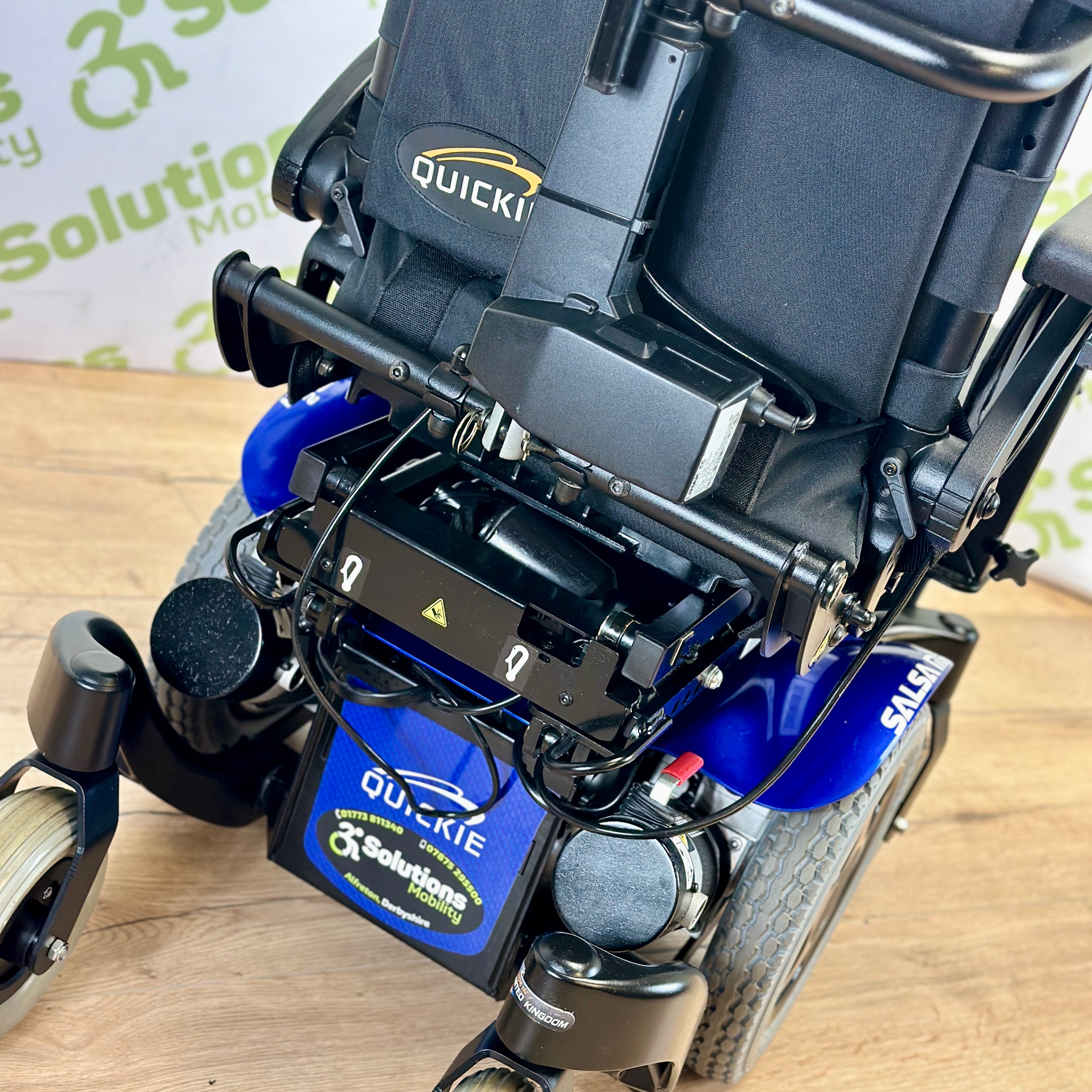 Quickie Salsa M2 Mini 4mph Powerchair - Narrow Mid Wheel Drive Electric Tilt and Recline Swingaway Legrests Adjustable Suspension