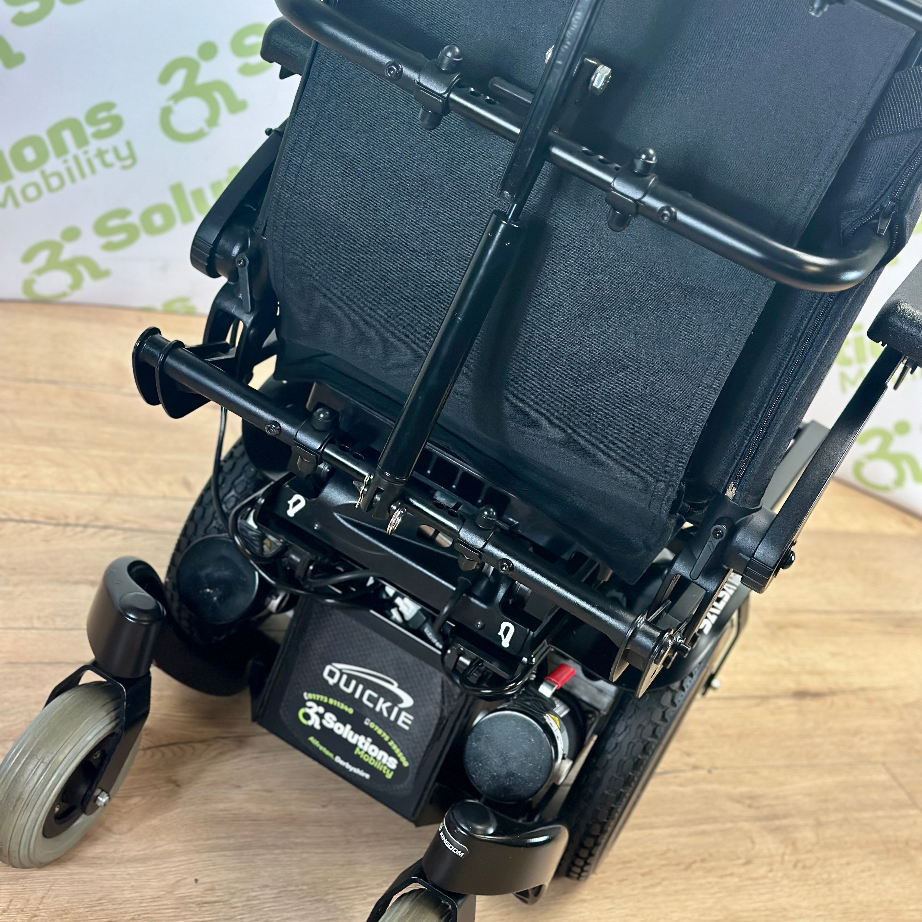 Quickie Salsa M2 Mini 4mph Powerchair - Narrow Mid Wheel Drive Electric Tilt and Manual Recline Centre Footplate Adjustable Suspension