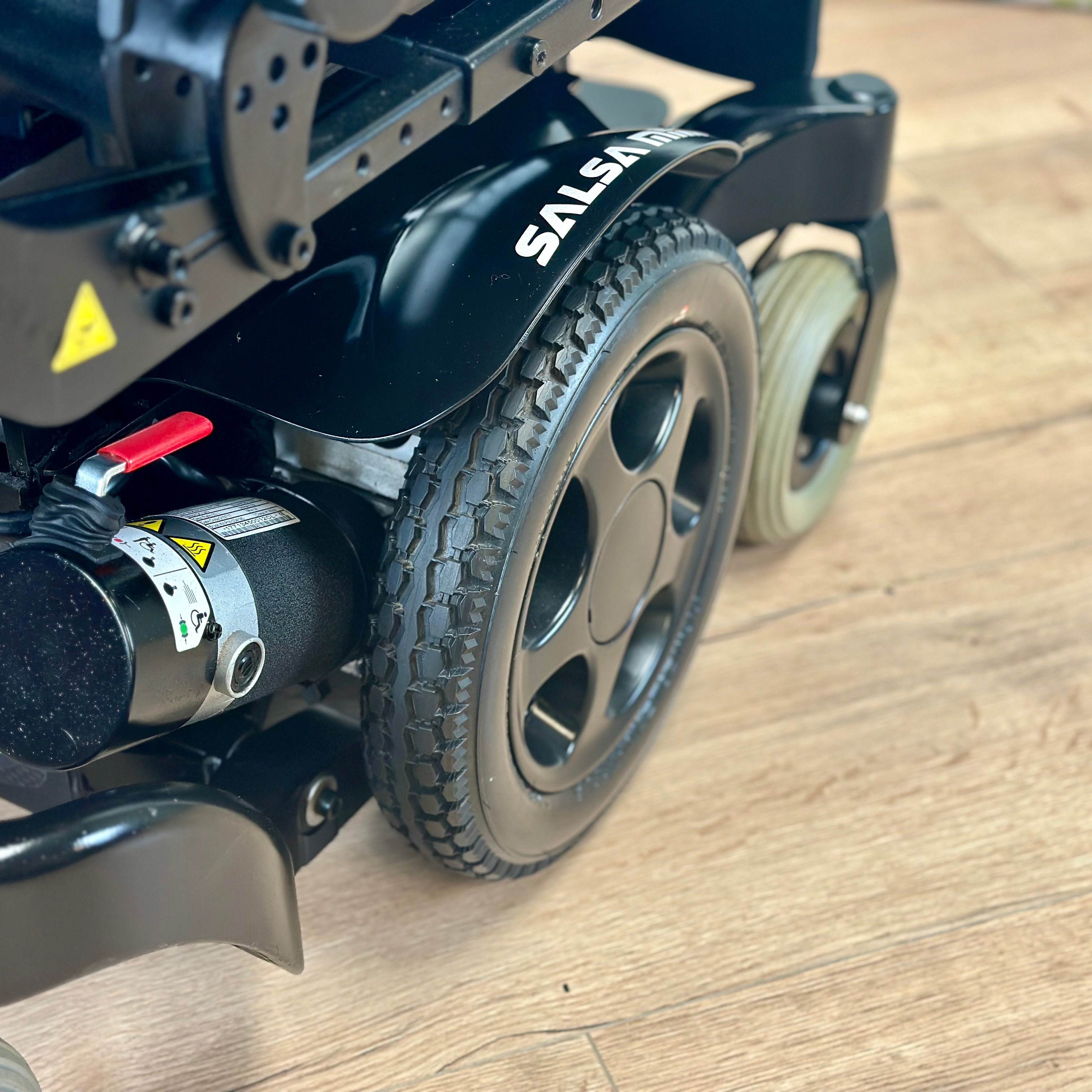 Quickie Salsa M2 Mini 4mph Powerchair - Narrow Mid Wheel Drive Electric Tilt and Manual Recline Centre Footplate Adjustable Suspension